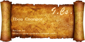 Ibos Csongor névjegykártya